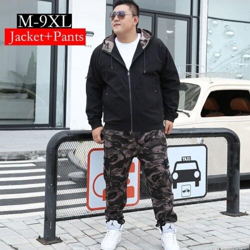 2021 Tracksuit Men Set Plus SIZE Hoodies Jacket Warm Man Clothes Set 2 Piece 9XL 8XL Joggers Clothing Sweat Suit Hombres Ropa