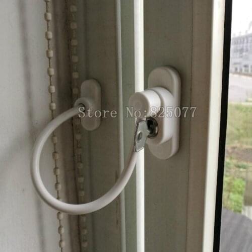 6PCS White or Black Anti-theft window lock, Chain window Security Lock,Anti-child lock,prevent children from falling JF1191