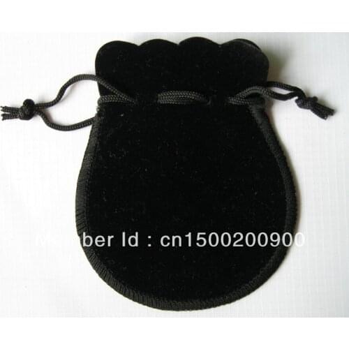 8*10cm/3*4inch black round velvet bag/jewelry bag/gift bag