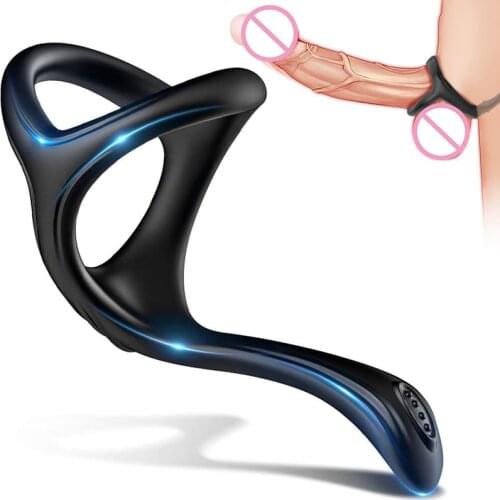 Silicone Triangle Penis Cock Ring with Teasing Tail Stretchy Stimulation Trainer Instant Erection Enhance Sex Toy for Men
