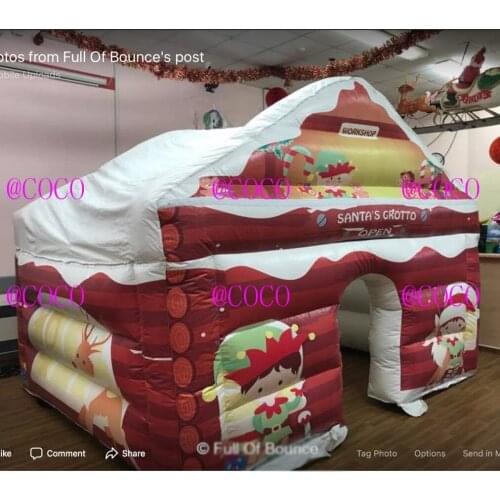 Free air ship to door, 2019 newest christmas inflatable grotto,custom inflatable santa grotto for sale