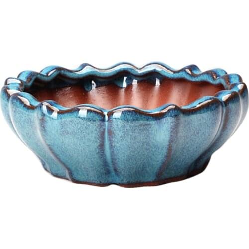 Chinese Style Bonsai Flowerpot Ceramic Craft Plant Pot Planter Home Decor Glazed Planter Ornament