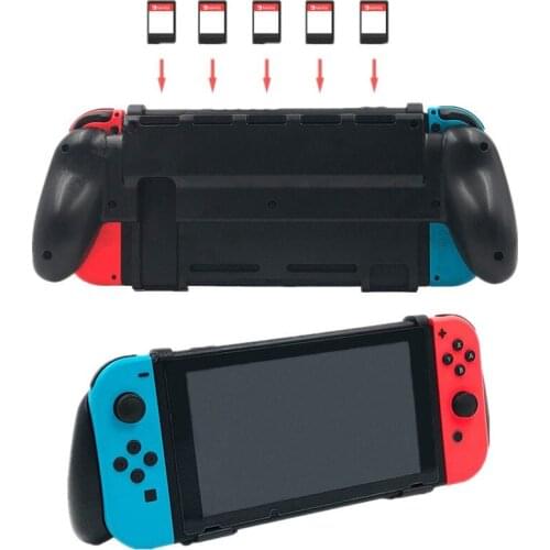 Nintend Switch Grip Case with 5 Game Cards Storage Ergonomic Handle Goplay Hand Grip Accessories Especially for Big Hands