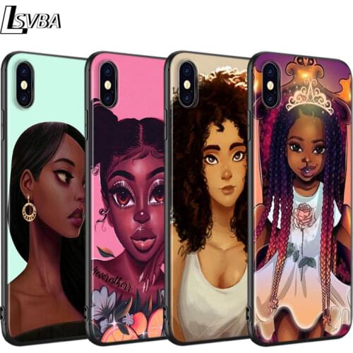 Black Cover For iPhone 11 Pro Max Soft Shell African Beauty Girl for iPhone XS Max XR X 8 7 6S 6 Plus 5S 5 Phone Case