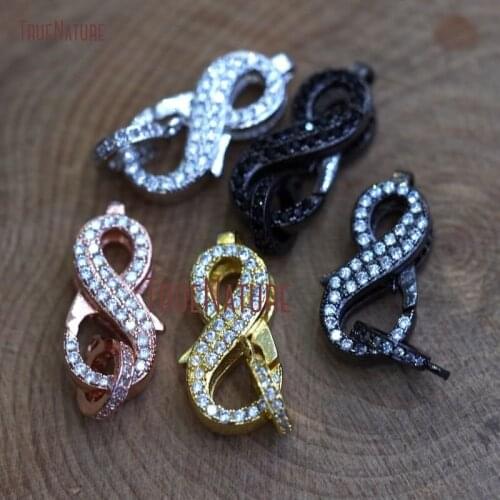 Zircon Infinity Plating Lobster Clip Clasps Copper Accessory Clip 20x10mm FC7466