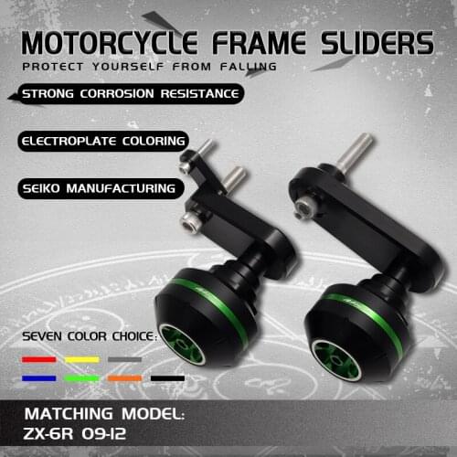 CNC Frame Sliders Crash Pad Cover Falling Protector Guard For ZX636 ZX6R ZX-6R 09 10 11 12 2009 2010 2011 2012 Motorcycle