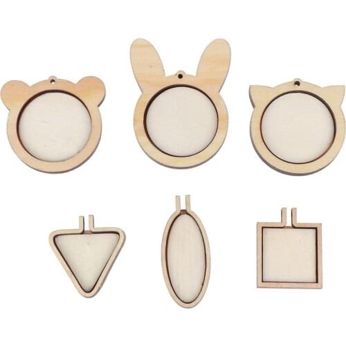 1 Set Mini Wooden Cross Weave Hoop Ring Embroidery Circle Sewing Kit Frame Craft