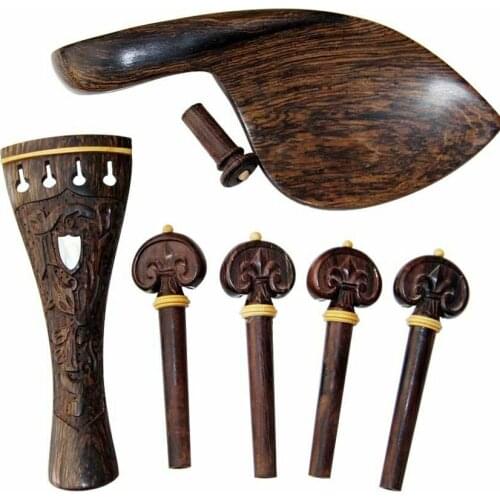 Violin Part 4/4 horns wood gorgeous patterns carved polished high-grade violin accessories / set