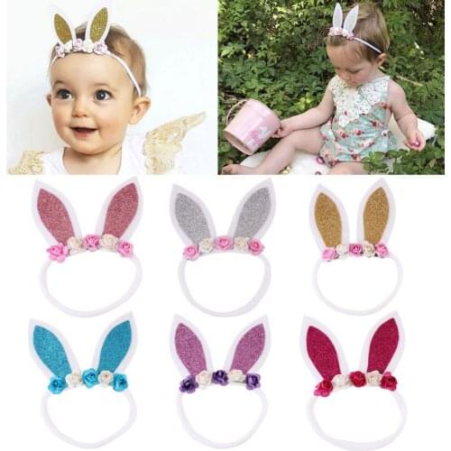 6 Colors New Fashion Baby Girl Cute Supreme Headband Bebe Kids Girls Cute Rabbit Ear Headbands Bow Headwear Photography Props