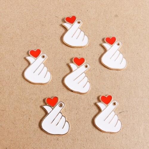 10pcs 18*24mm Alloy Enamel Cute Love Than Heart Charms Pendants for DIY Jewelry Making Necklaces Earrings Crafts Accessories
