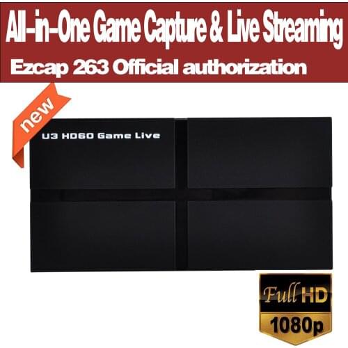 Ezcap263 U3 HD60 All-in-One Game Capture & Live Streaming USB 3.0 Video Record VLC For OBS With MIC