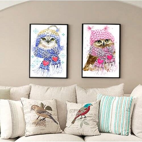 Owl with Pine Forest Canvas Art Print Painting Poster, Wall Picture for Home Decoration