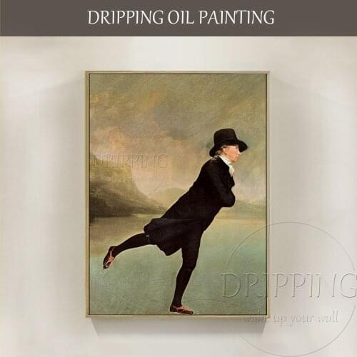 Reproduce Humor Oil Painting Hand-painted Reverend Robert Walker Skating Oil Painting on Canvas Reproduce Skating Oil Painting