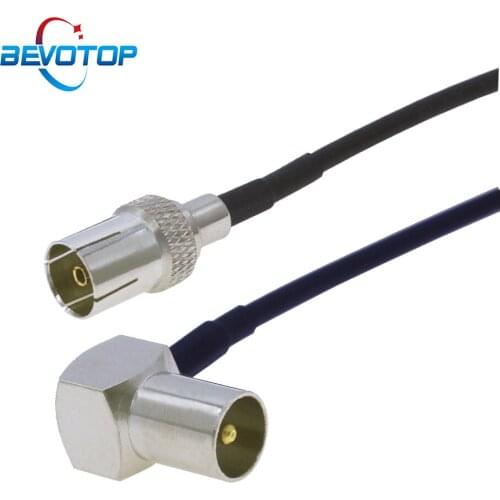 TV Female Jack to Elbow TV Male Right Angle Coaxial Satellite Antenna Cable 50Ohm RG174 Pigtail RF Extension Jumper Aerial Cable