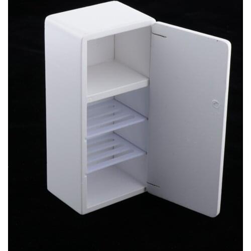 1/12 Scale Fridge Furniture for Doll House Any Rooms Decor, Modern Miniature Realistic Model Display Ornaments