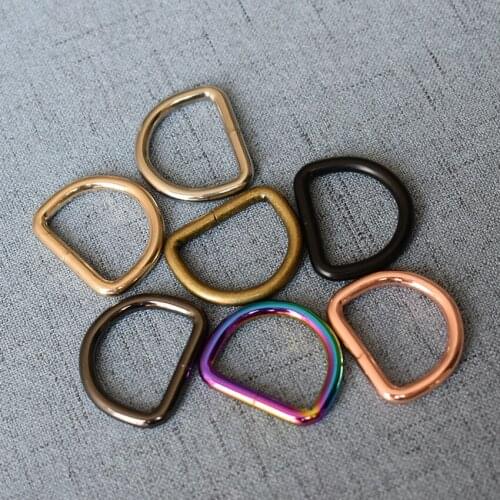 100 Pcs/Lot 25mm Metal Accessories D ring DIY Use For Handbag Bag Purse Strap Belt Buckle DIY Metal Buckle Hardware Accessories