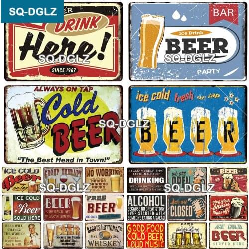 [SQ-DGLZ]Man Cave Metal Sign Vintage Metal Plaque Plate Home Bar Decor For Pub Bar Decor Sport Bar Sign Beer Poster