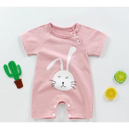 2021 Newborn Baby Summer Clothes Baby Boys Girls Rompers Short Sleeve Clothing Infantis Cartoon Rompers For Newborn Baby Clothes