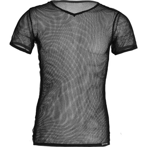 Mens Mesh Cycling Base Layers Shirt Quick Dry Cool Cycling Vest Black See Through Clubwear Tee Shirt Fishnet Jersey Sportswear