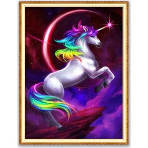 Cartoon Unicorn DIY 11CT Embroidery Cross Stitch Kits Needlework Craft Set Printed Canvas Cotton Thread Home Decoration On Sale