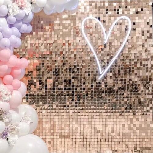 Iridescence Shimmer Wall Panel Glam Backdground Shop Window Background Board Pet Sequin Wedding Party Backdrop Stage Plate shiny