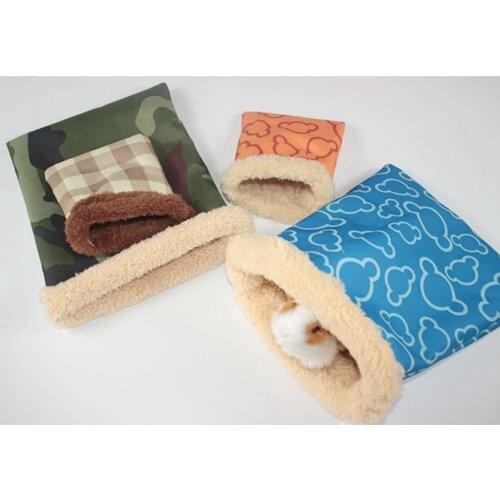 Plush Hamster Nest Sleeping Bag Winter Warm Guinea Pig Nest Bed Small Animal Nest for Hamster Hedgehog Squirrel Chinchilla Rat