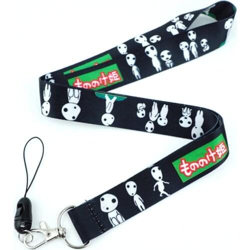 Anime Princess Mononoke Hime Kodama Neck Strap Lanyard Mobile Phone Charms Key Chain Camera ID Badge Holder Lariat Key Chains