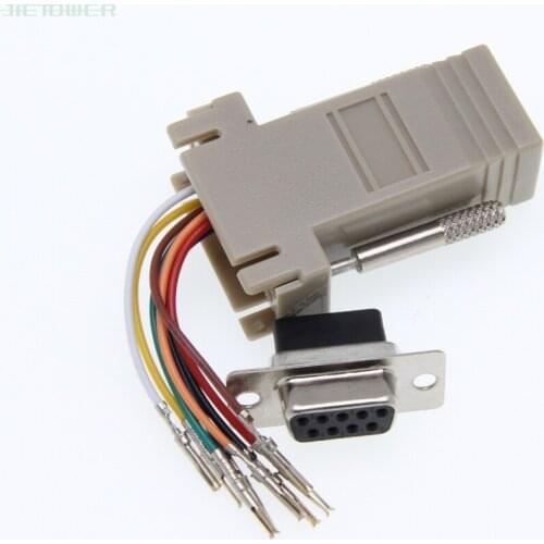 RJ45 Female to DB9 RS232 Male Com Port Modular Adapter EXTENDER New for DIY 500 pcs