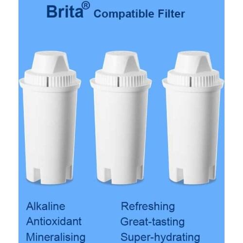 3pcs/Lot Replacement Filter Cartridges for Brita Classic Filter Pitcher contains minerals healthy alkaline ionized water filters