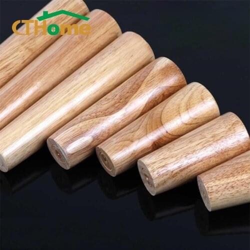 4pcs Solid Wood Furniture Leg Table Feets Wooden Cabinet Table Legs Fashion Furniture Hardware Replacement for Sofa Bed