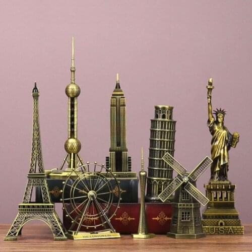 European Style Retro Advanced Iron Eiffel Tower Model Sculptures Home Decoration Art Sketch Props Figurines Gift