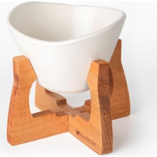 White Wooden Standing Fondue Set Bottom Heated Födü Ceramic Plate Wood Pedestal Innovative, kolata Fondue The tool