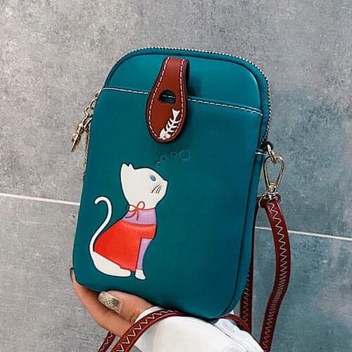 Womens Shoulder Bags Small Luxury Pu Leather Crossbody Bags Girls Phone Messenger Bag 2021 Summer Printing Women Bags