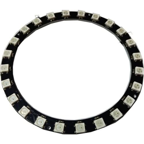 10PCS WS2812B RGB LED Ring Lamp 24 Bit RGB Strip Light Module with Integrated Drivers 24 x WS2812 5050 for Arduin