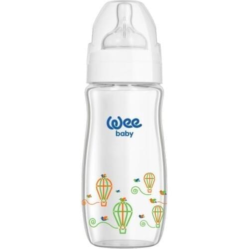 Wee Baby Classic Plus 180 ML Wide Mouth Heat Resistant Glass Baby Bottle-White