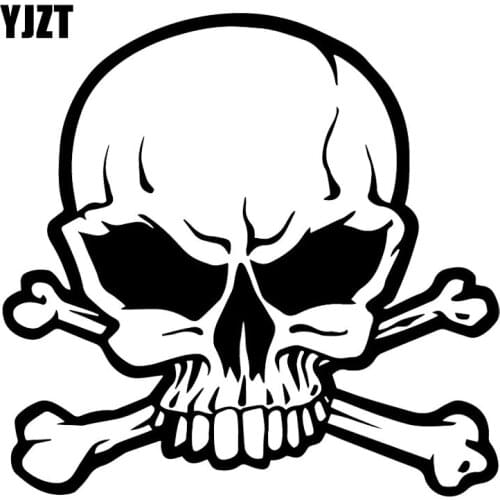 YJZT 16.9X16.4CM Pirate Skull Funny Bumper Decoration Car Sticker Personality Vinyl Decals C25-0743