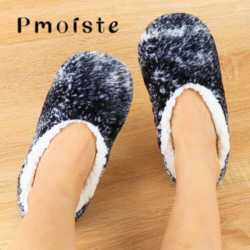 Women Slippers Winter House slippers Suede Sock shoes Plush Warm slippers Floor Unisex Soft Sole Non slip Furry Slippers Cheap