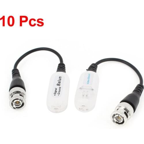 10 Pcs BNC Male Cable Single Channel UTP Passive Video Balun Transceiver