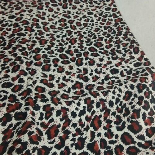 100% Cotton viaPhil Brand Brown Leopard Printed Fabric Animal Fabric Patchwork Cloth Dress Home Decor