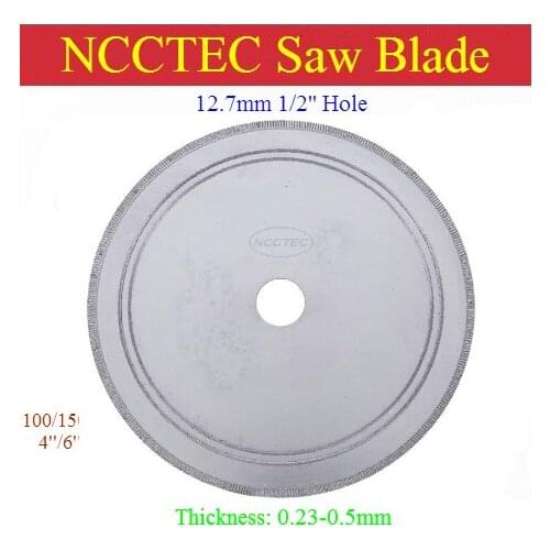 [12.7mm 1/2'' Hole] 4'' 6'' ultra-thin Thinnest Diamond saw blade | 100mm 150mm Jade cutting disc marble slits thickness 0.23mm