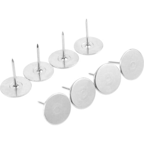 20pcs Upholstery Nails Tacks 15*18MM Flat Head Furniture Nails Pins Silver Decor Nails for Furniture Sofa Door