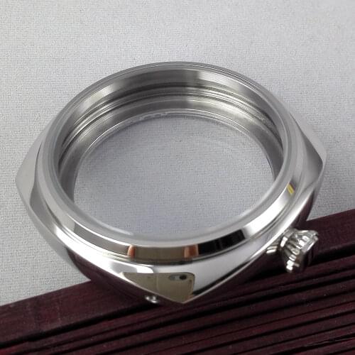 45mm polished stainless steel case High Quality hardened mineral glass fit 6497 6498 ST 36 Molnija movement Watch Case