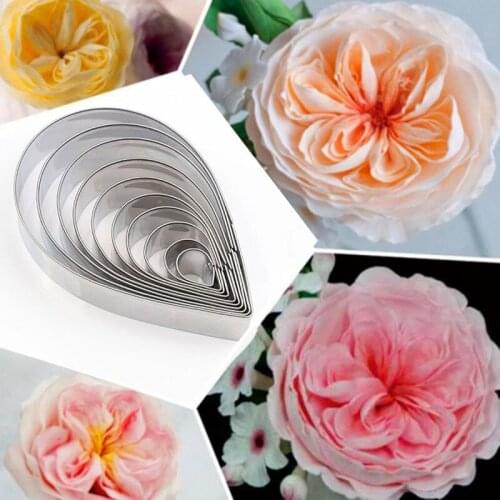 7Pcs High Quality Stainless Steel Rose Petal Cookie Cutter Mold Pastry Mold Sugarcraft Cake Decorating Tool Cake Tool Cake Mold