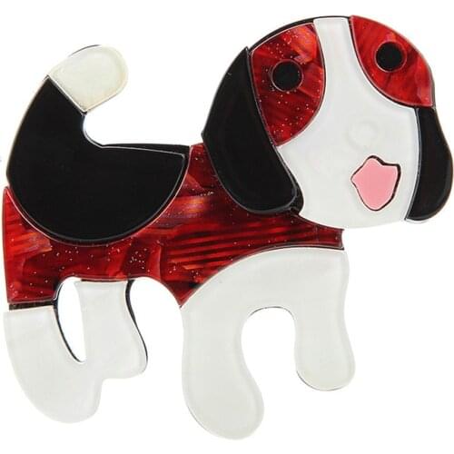 Acrylic Pug Dog Brooches For Women Mens Badge Resin Dog Brooch Collar Hijab Pins Scarf Hat Clothes Corsage Accessories Jewelry