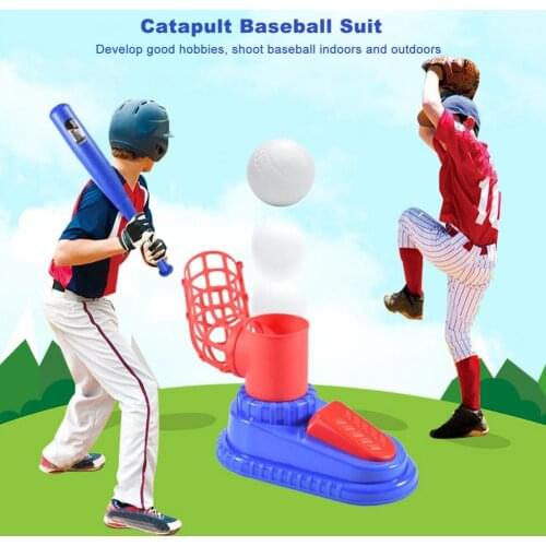 Pitching Machine Automatic Ball Feeder Retractable Stick Portable Baseball Pitching Machine Launchers Toy for Indoor