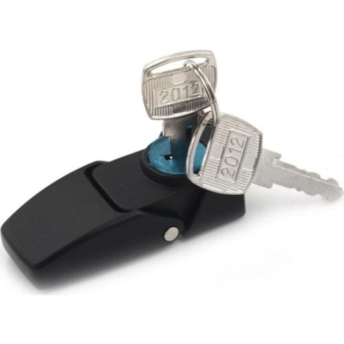 6.5 x 2.5 x 1.5cm / 2.6" x 1" x 0.6" Black Locking lift handle Deck Hatch Flush Latch with key can locking marine accessories