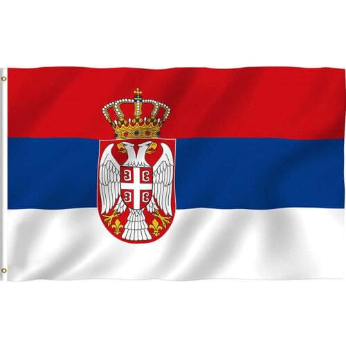 Serbia Flag 90x150cm 100% Polyester Double Sides Printed National Flags And Banners For Decoration Celebration Parade Sports
