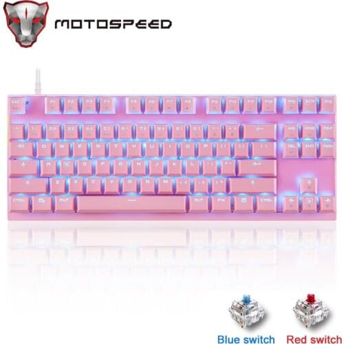 Motospeed CK82 Gaming Mechanical Keyboard RGB LED Backlight 87 Keys USB Wired Laser Ergonomics Keyboard For PC Computer Gamer
