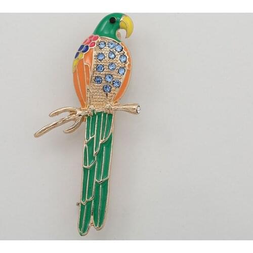 Drops of glaze branches bird parrot women set auger new winter sweater cardigan coat dust coat fashionable joker brooch