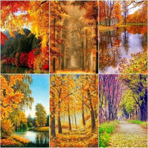 GATYZTORY Picture By Numbers For Adults Children HandPainted Unique Gift Maple Landscape Painting Home Living Room Wall Decors